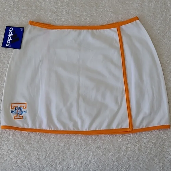 NEW Vintage UT Lady Vols Tennis Skirt White Adidas Split Athleisure Tennessee Md - Picture 2 of 9